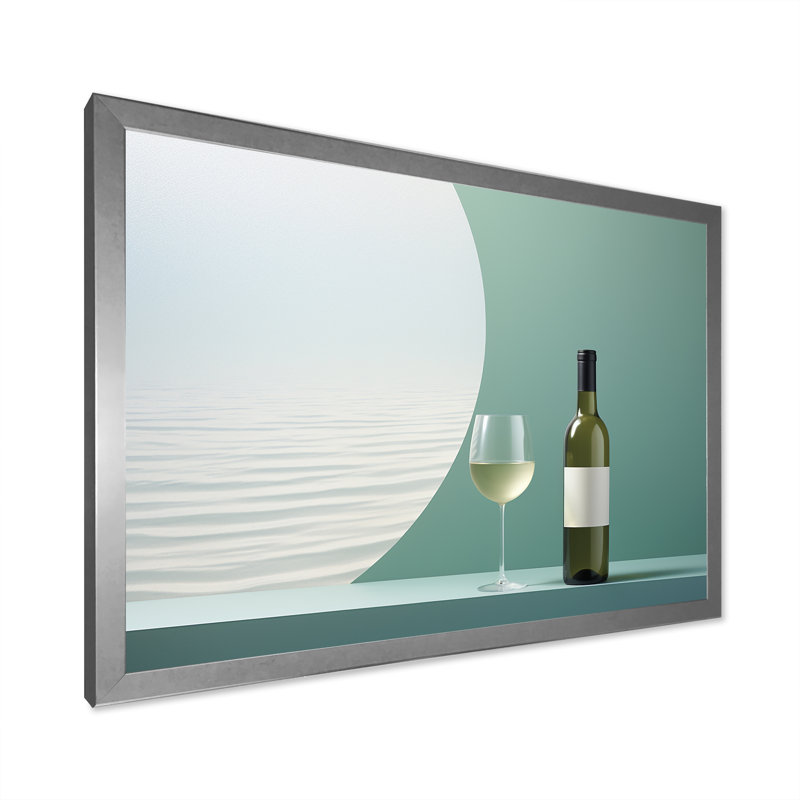 Chablis charme sur toile, H 34 po x l 44 po x P 1,5 po, Cadre simple argenté