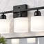Applique murale de salle de bain noire à 6 lumières (96,5 cm) avec abat-jour blanc, antirouille-467500869-467500867
