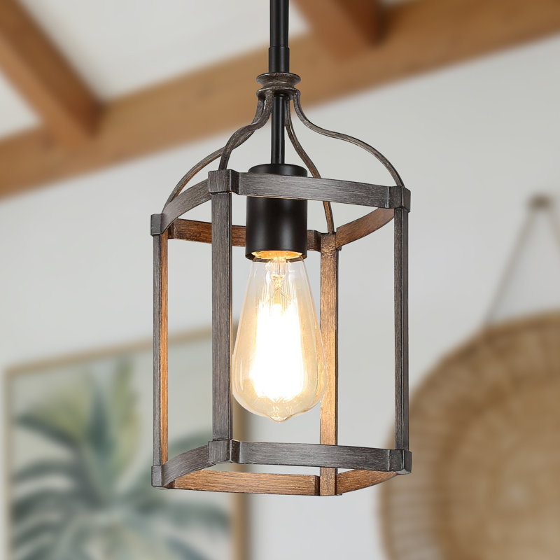 Mini-luminaire suspendu pour îlot de cuisine 1 lumière Rusty