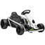 Go-kart classique blanc à piles avec moteur 24 V et vitesse de 8,1 mi / h pour les aventures en plein air