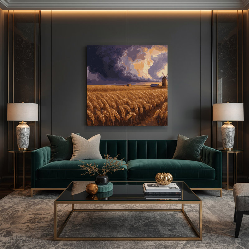 Art mural sur toile «USA State Kansas Brown», 16" H x 16" W