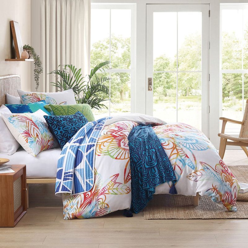 King Multicolor Cotton Floral Bohemian Duvet Cover Set