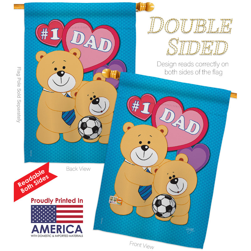 Double Sided 40'' H x 28'' W Polyester Father's Day Flag Set