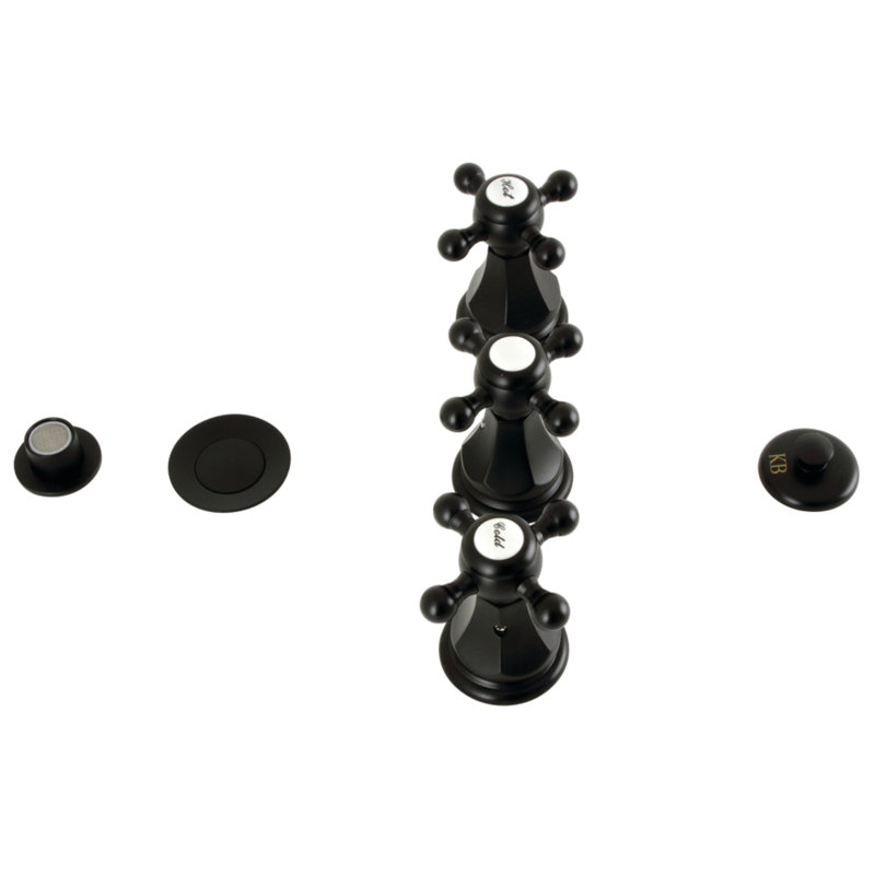 Robinet de bidet espacé vertical, Noir mat