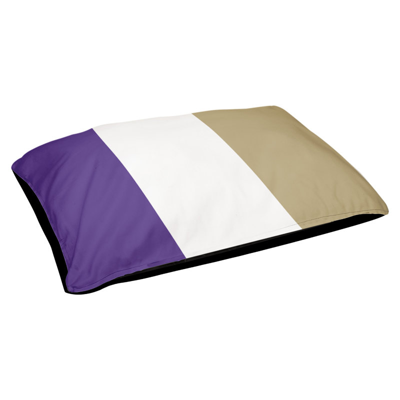 Coussin de lit pour chien Cincinnati, Grand (l 40 po x P 30 po x H 6,5 po), Mauve / blanc / or