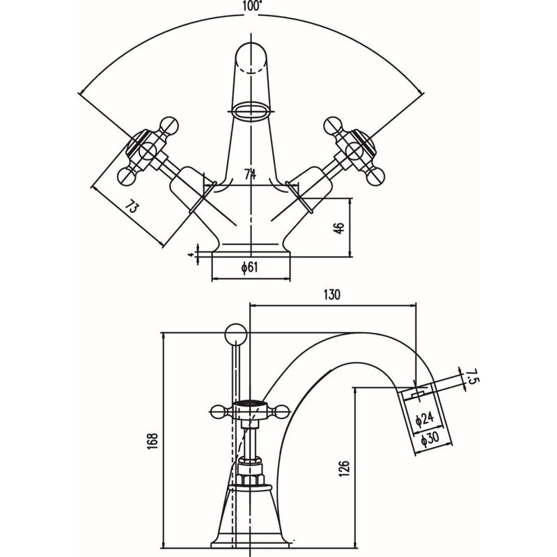 Topaz Mono Basin Mixer with Waste