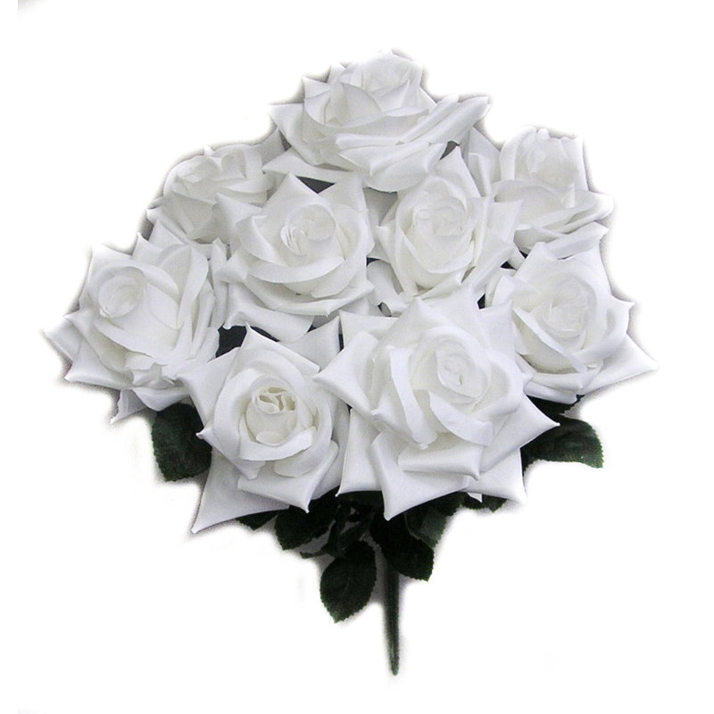 9 rosiers artificiels en pleine floraison, Blanc