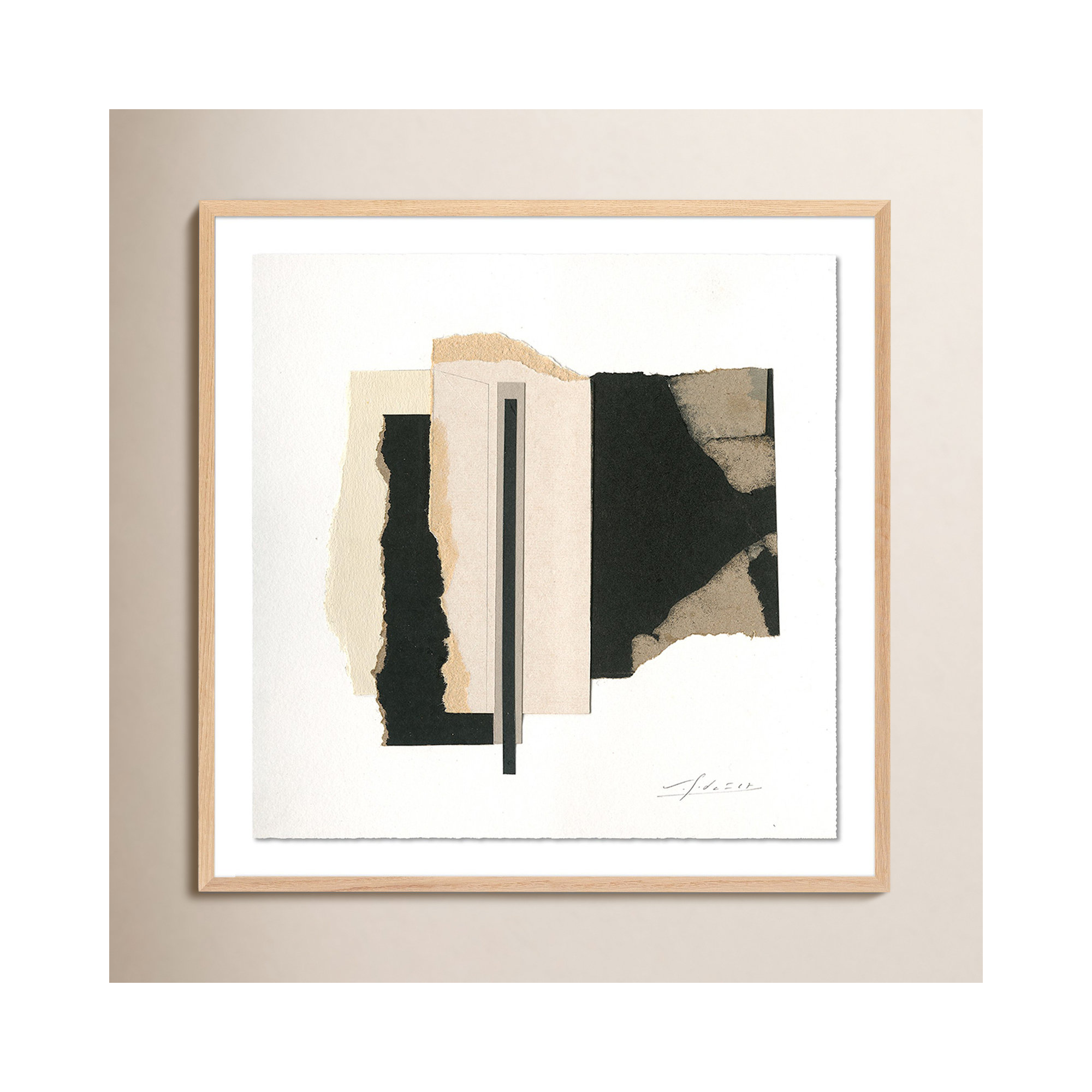 No. 6 by Valeria Sidanez, 40" H x 40" W, White Oak Framed