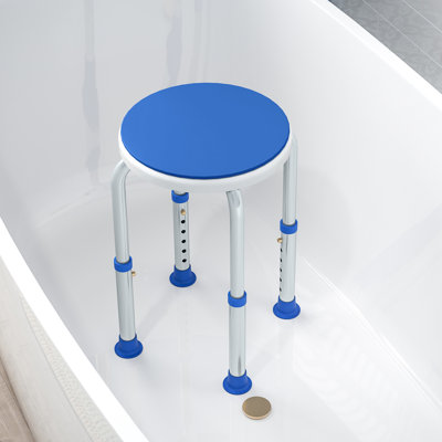 HOMCOM 360 Degree Swivel Shower Stool with Non-Slip Feet for Disabled, Blue