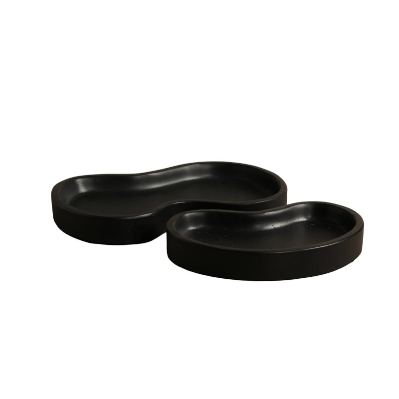 AMOEBA TRAY (SET OF 2) - BLACK