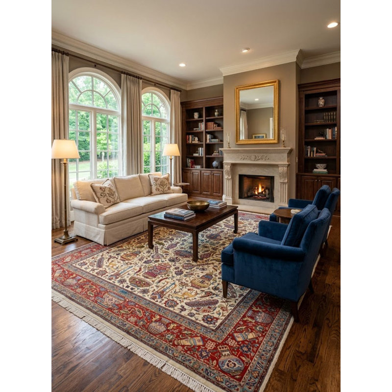 Cream Traditional 10X14 Tabriz Oriental Area Rug