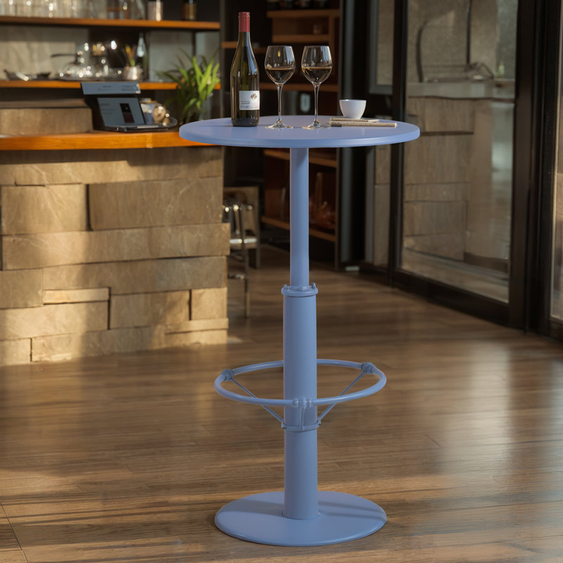 Table d'extérieur ronde 23,6 po Iftikhar, Bleu
