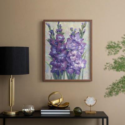 Gladiolas Blooming II Framed Print - Solid Wood
