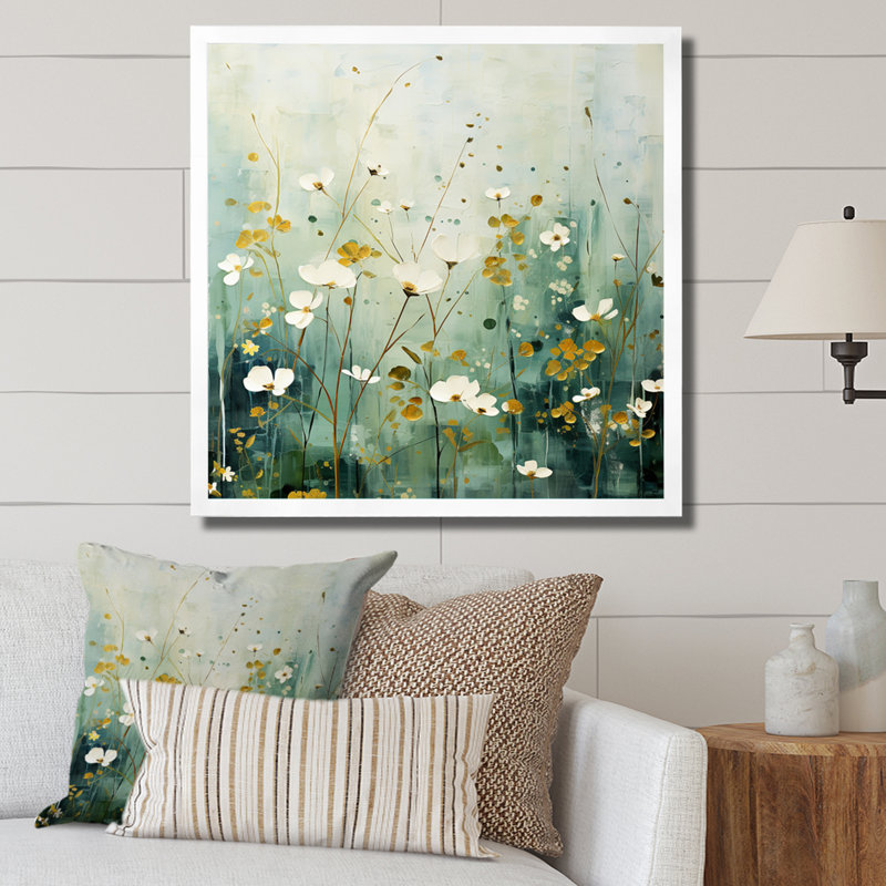 Mauve oasis tranquille sur toile, H 30 po x l 30 po x P 1 po, Cadre simple blanc