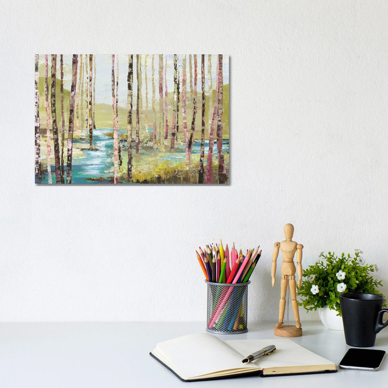 Group Of Birch by Allison Pearce - Painting on Canvas, 20.32 cm H x 30.48 cm W, Wrapped Canvas