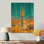 Saguaro dans le soleil du désert - Art mural bois de cactus floral - sur bois de pin naturel