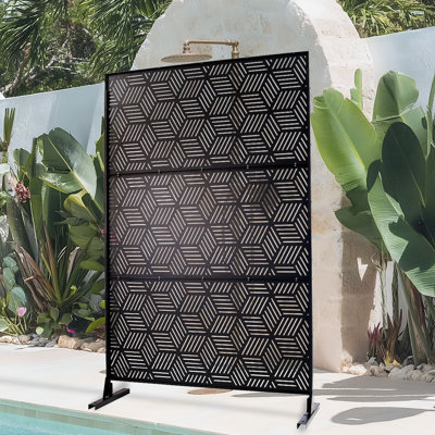 Outdoor Privacy Fence Panels - 76"X48" Freestanding Decorative Screen For Lawn, Pool, Balcony, And Deck