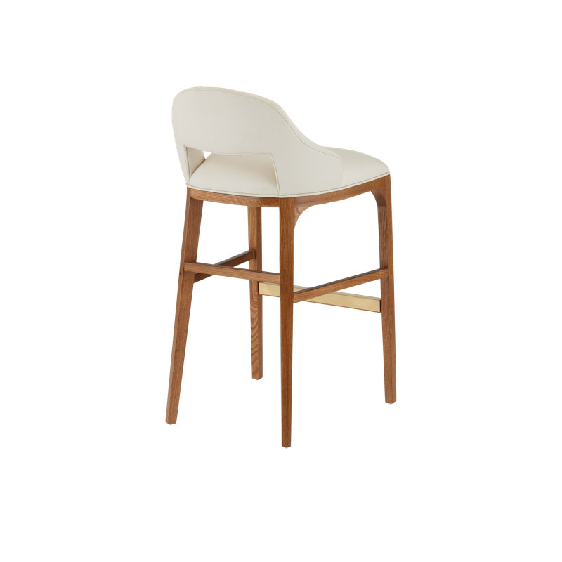 Inga Upholstered Stool with Solid Wood Frame, Bar Stool (30.25" Seat Height)