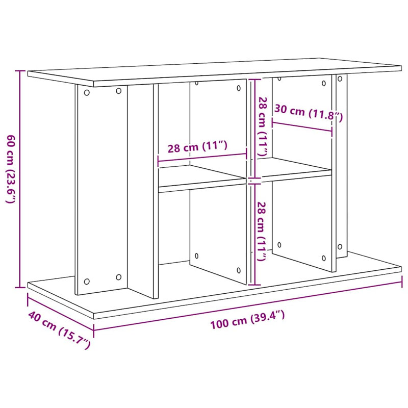 Morada Aquarium Stand, Black Oak, 60cm H x 100cm W x 40cm D