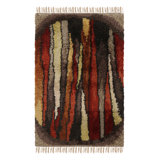 Vintage Swedish Rya Rug, Colorful Scandinavian Geometric Patterns - Rug & Kilim
