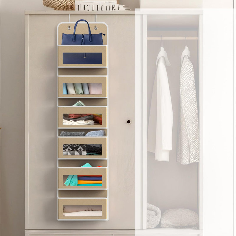 Rangement suspendu pour porte de placard, Beige