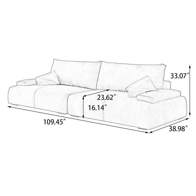 Coussin modulaire vert 100% polyester, H 33,07 po x l 109,45 po x P 38,98 po, Vert