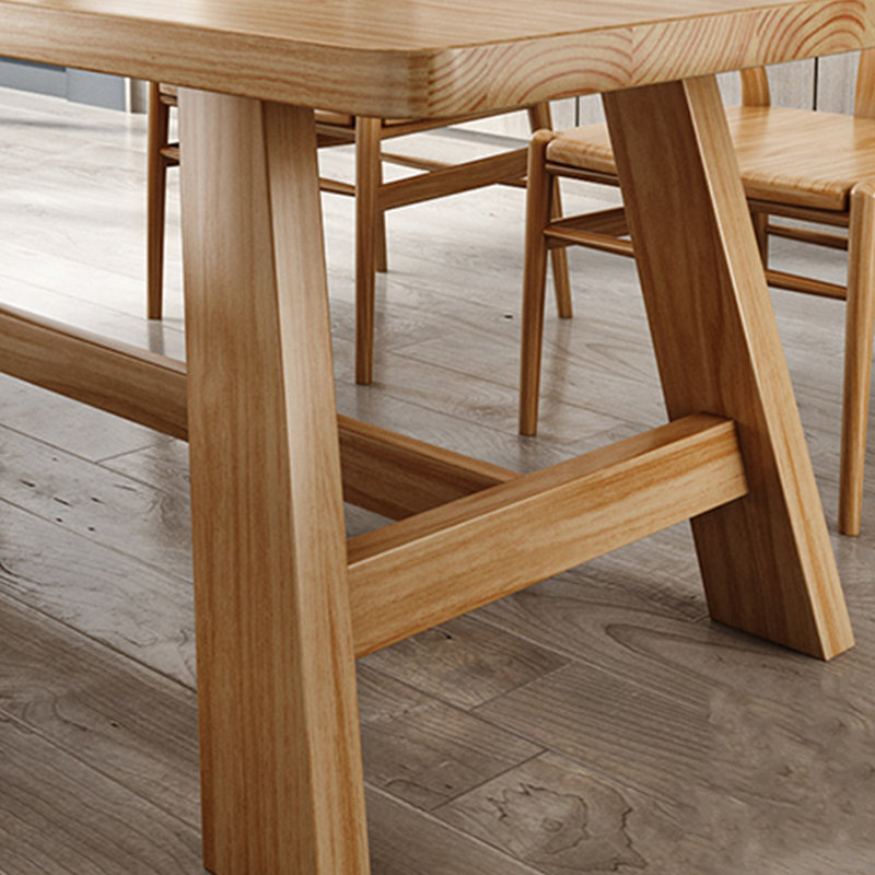 Table de salle à manger en bois de frêne, H 29,53 po x L 55,12 po x l 27,56 po