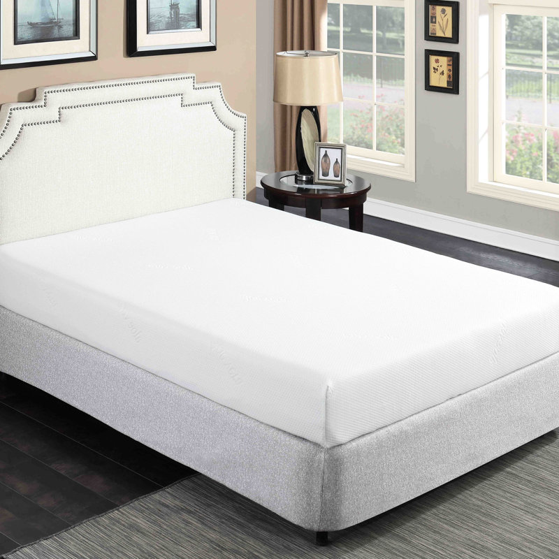 Matelas moelleux en mousse viscoélastique gélifiée, housse double avec aloès pour une nuit de détente, soutien de 6 po et soulagement de la chaleur de 2 po, installation facile compressée, taille de chambre à coucher moderne, housse en mousse, po