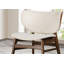 Chaise d'appoint moderne Mid-Century avec dossier à oreilles noyer / beige