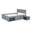 Lit plateforme gris avec tiroirs et deux tablettes - Solution de rangement solide et pratique pour les tablettes pleine grandeur, rehaussant le confort de votre chambre à coucher-1863203466-1863203470