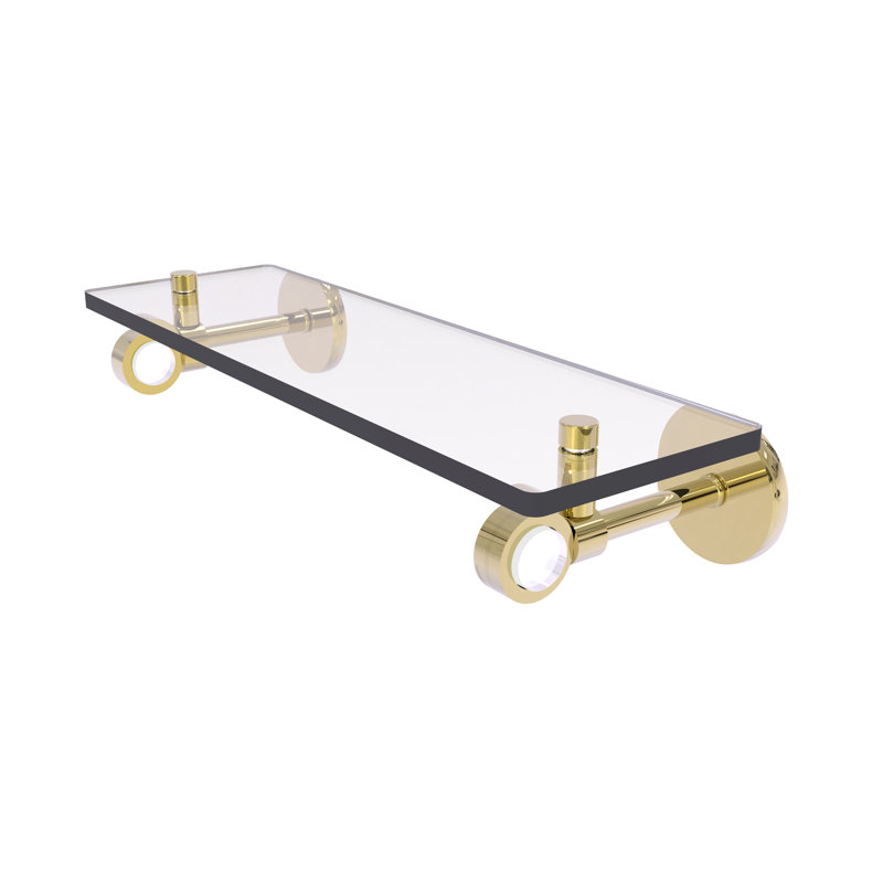 Margolis Bracket Shelf with Towel Bar, Unlacquered Brass
