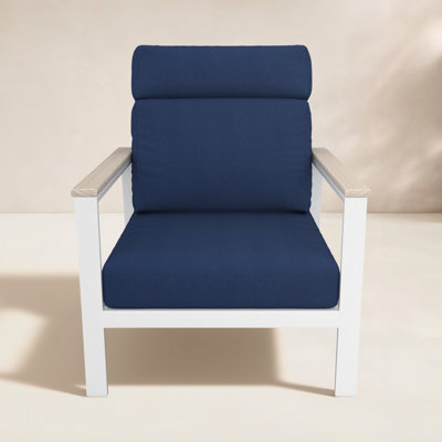 Townsend Metal Outdoor Lounge Club Chair With Sunbrella Cushion