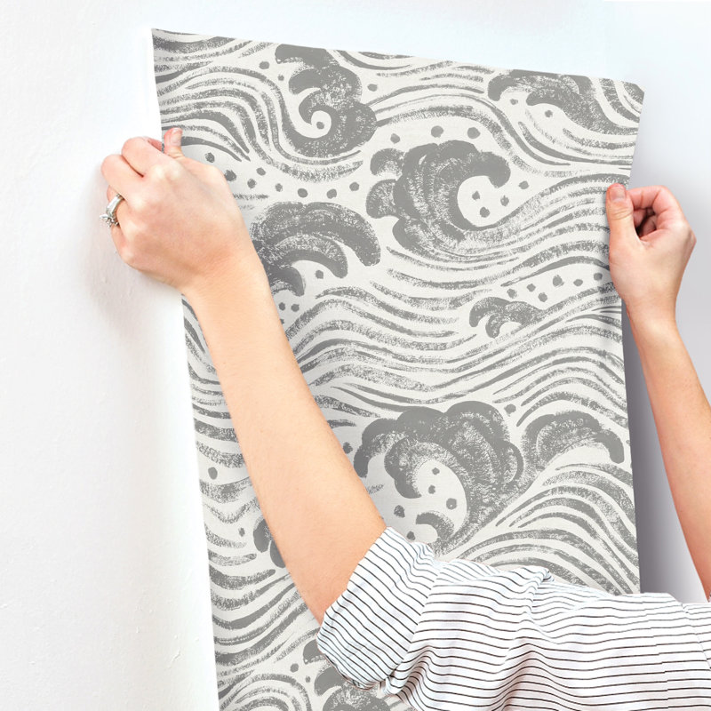 Swell Ocean Wave Wallpaper, Charcoal