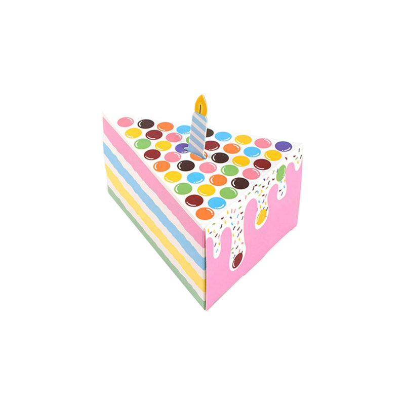 Triangles Cake Shape Birthday Party Creatives Gift Box Multicolor Lovely Dessert Candy Table Candy Box