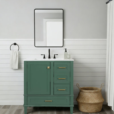 Ensemble de meuble-lavabo moderne de 30 po avec lavabo, porte à fermeture douce et 3 tiroirs