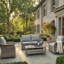 Causeuse de terrasse tout-terrain Martha Stewart avec 2 fauteuils club et table basse Lily Pond