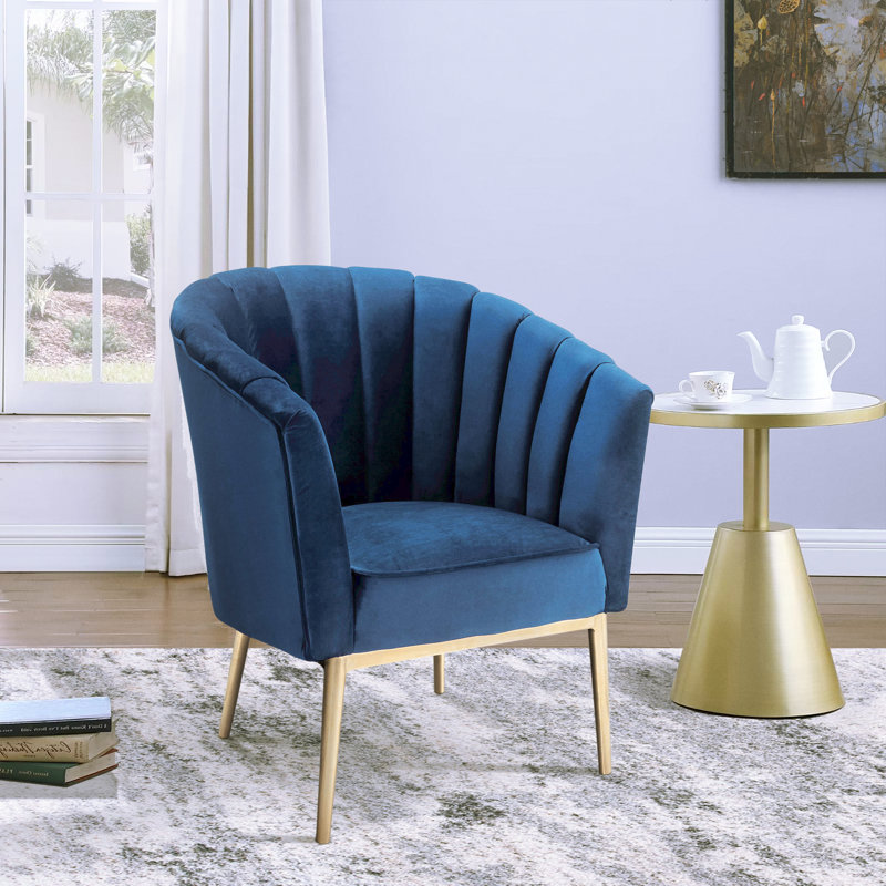 Lyli Upholstered Accent Chair, Blue