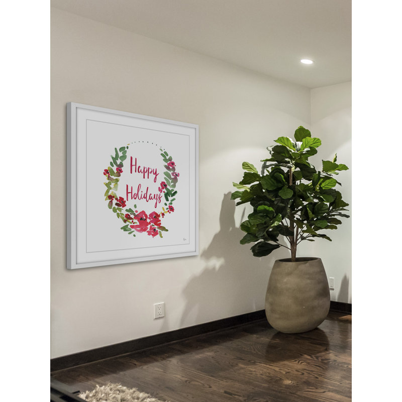 « happy fêtes ii », reproduction d’art encadrée, H 24 po x l 24 po
