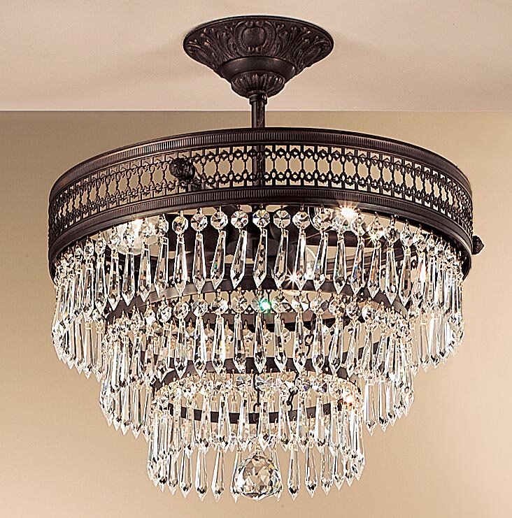 Semi Flush Mount French Empire Crystal Chandelier Chandeliers Lighting 
