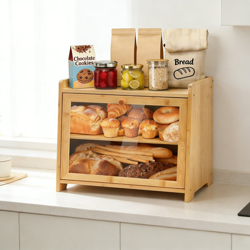 Wood Food Storage Container, Brown