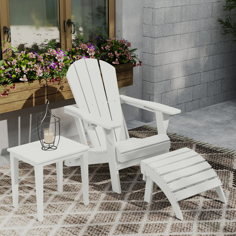 Repose-pieds pliable en plastique PEHD Adirondack, Jaune