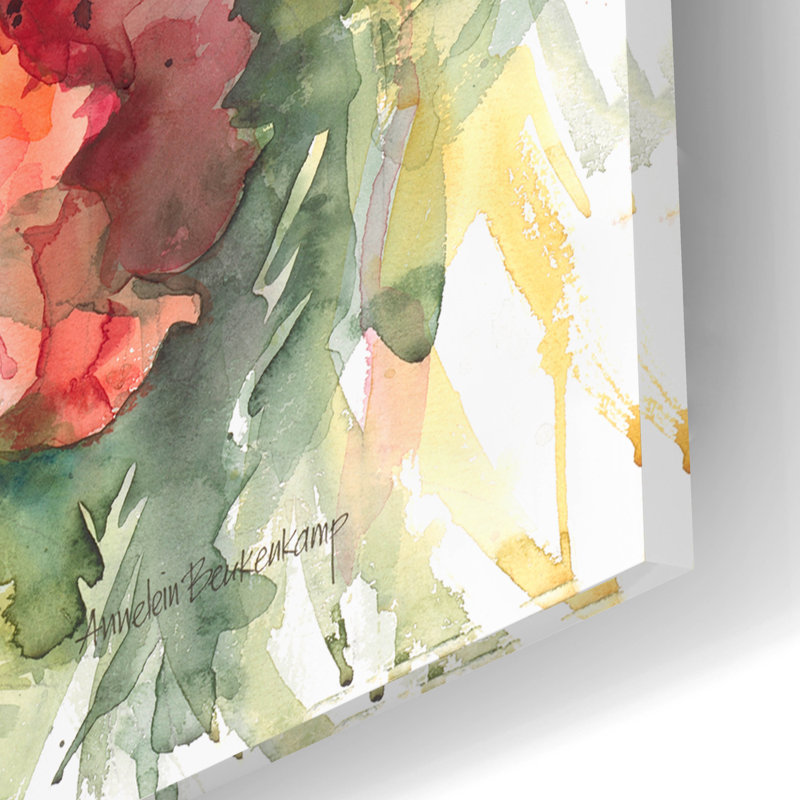 Art mural en verre «Vermillion Vision» par Annelein Beukenkamp, H 16 po x l 24 po x P 0,2 po