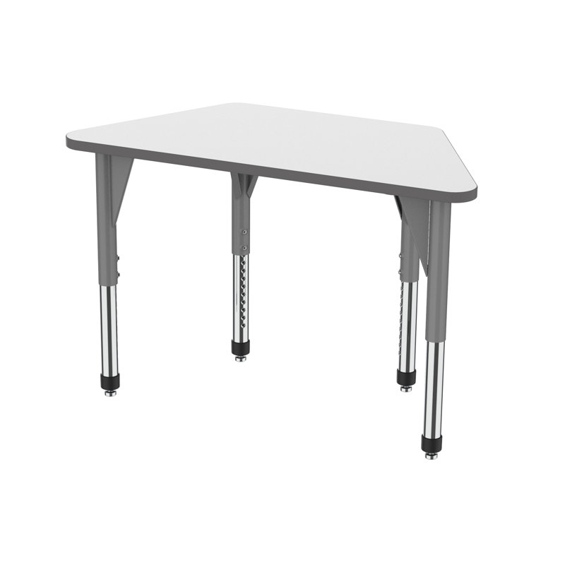 Table d'activité trapézoïdale à hauteur ajustable Premier Series, H 31 po x L 48 po x l 24 po, Gris