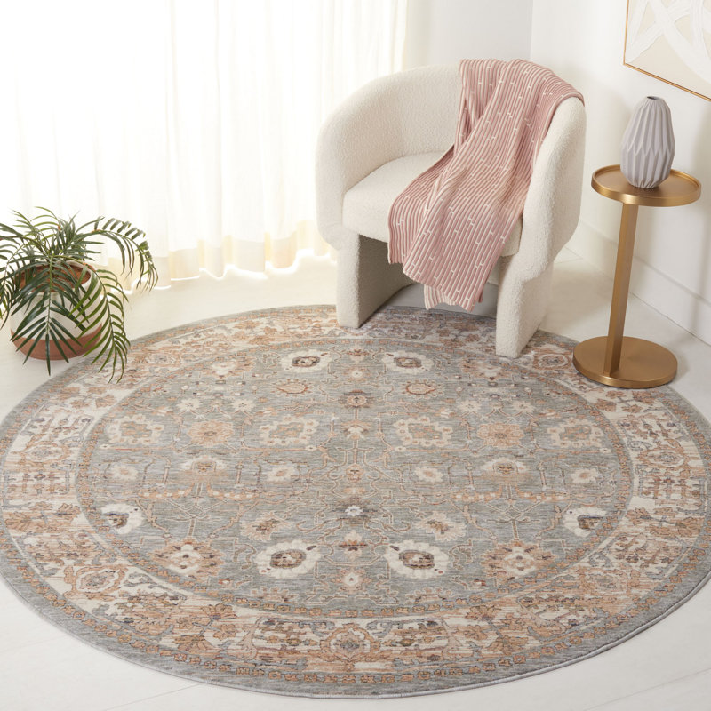 Maddage Performance Oriental Rug, Round 6'3"
