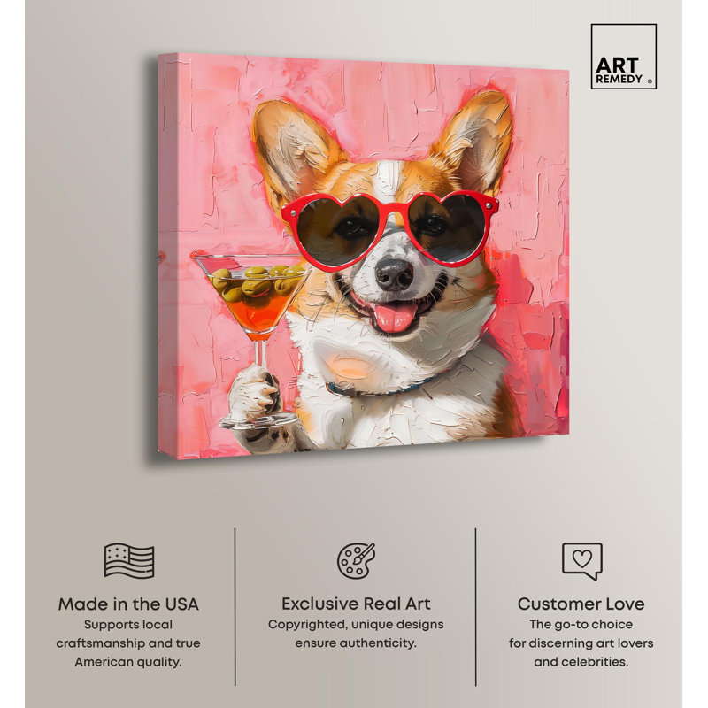 Sunbeam Pup Abstract Wrapped Canvas Art Print, 12" x 12"