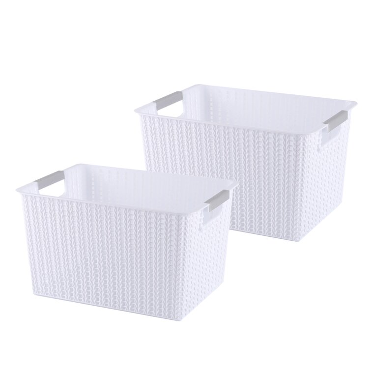 Small Plastic Storage Baskets, Gray (Set of 10) Rebrilliant