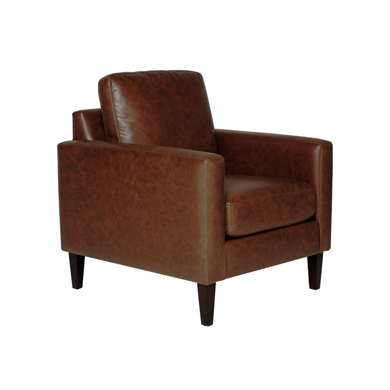 Fauteuil club en polyester 34 po, Brun