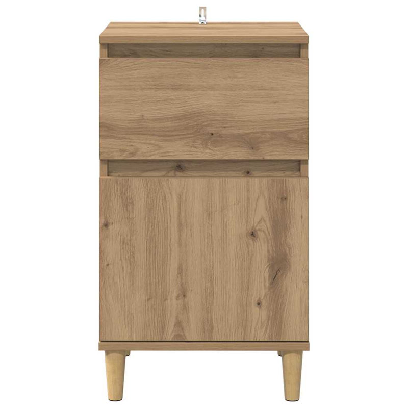 40cm W Manufactured Wood Bedside Table, Artisan Oak