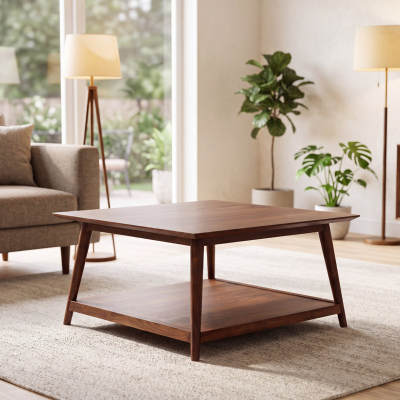 Portola Solid Wood Single Coffee Table, Brown