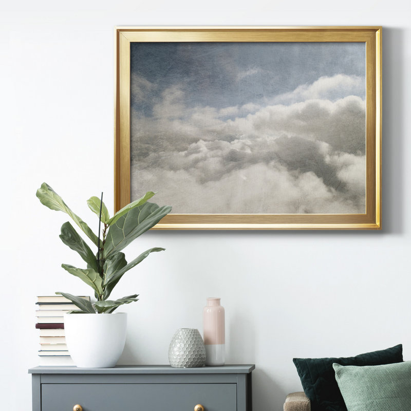 From Above I - Peinture encadrée, H 26,5 po x l 36,5 po x P 1 po, Or, Pas de tapis